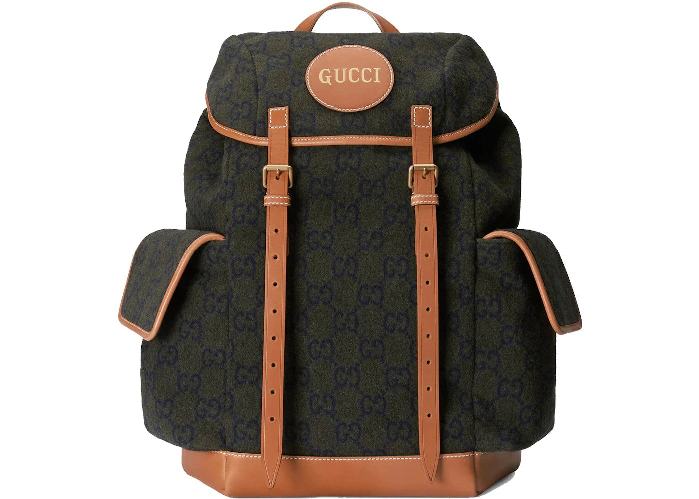 Gucci Script Logo Backpack Dark Green