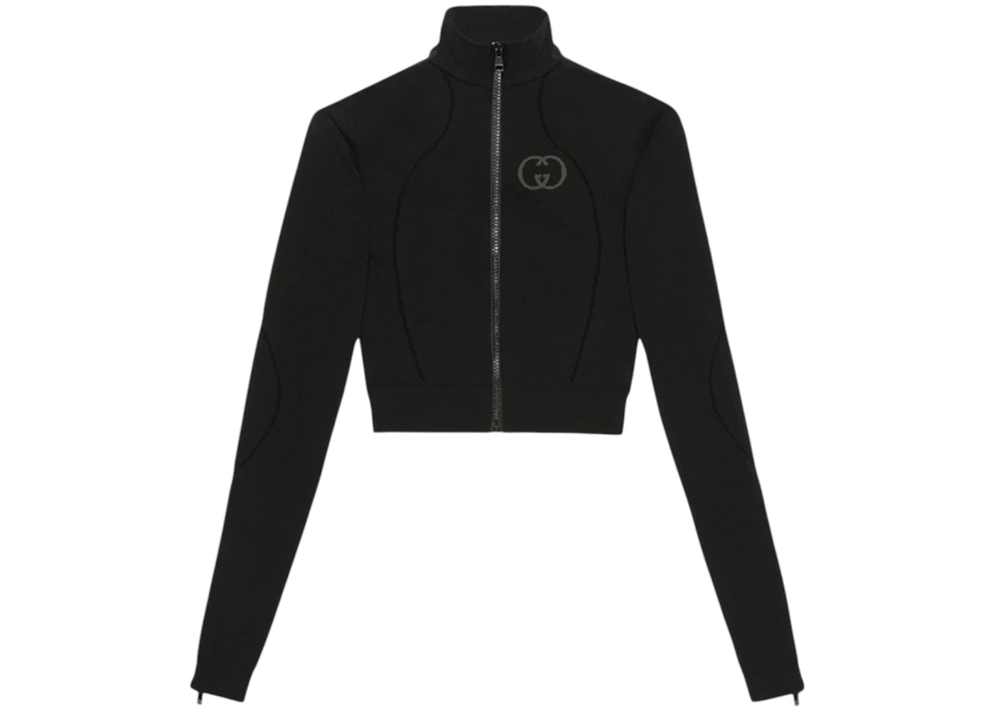 Gucci Seamless Athletic Interlock Zippered Top Jacket Black