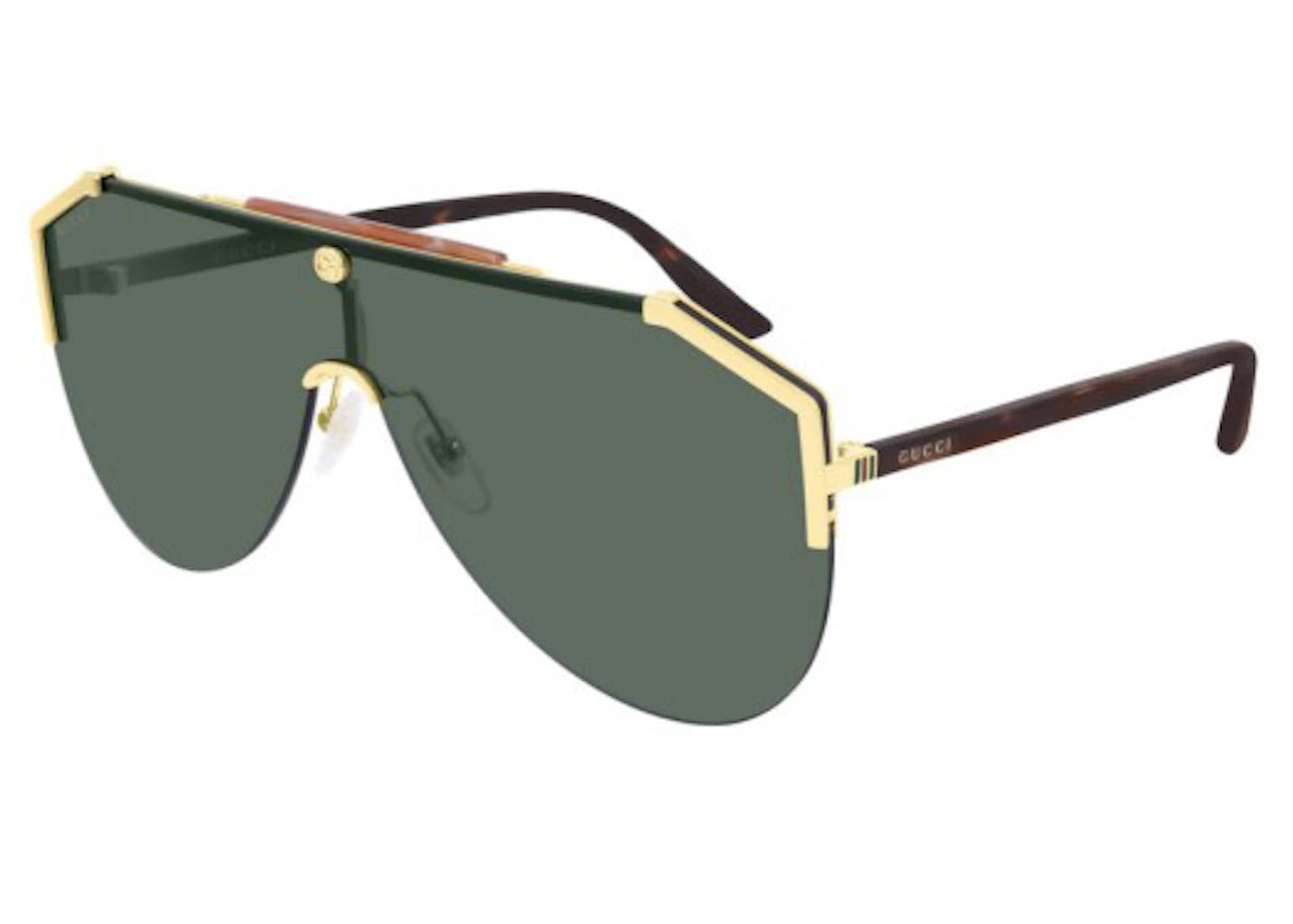 Gucci Shield Sunglasses Gold/Havana (GG0584S 002)