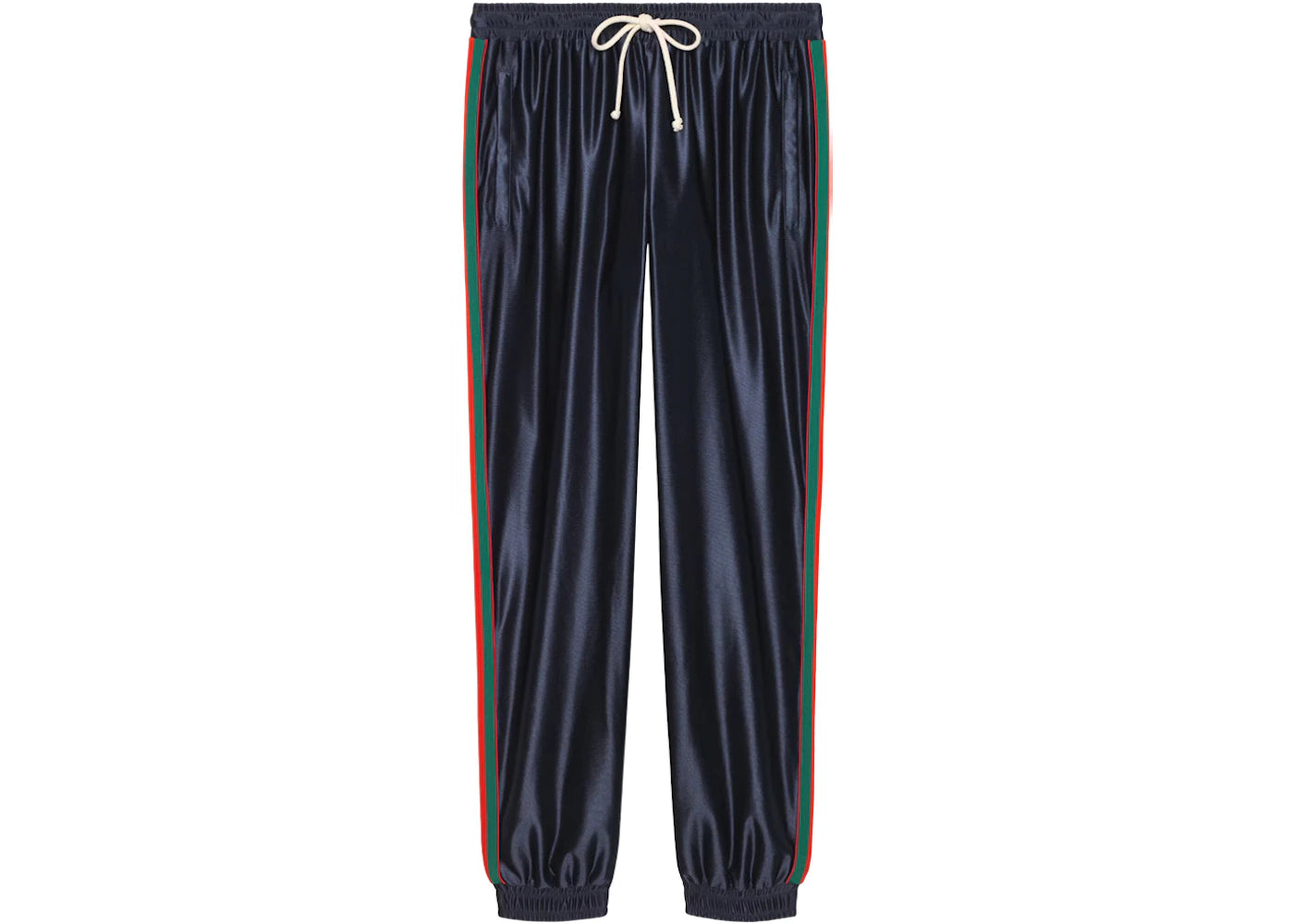 Gucci Shiny Jersey Pant With Web Blue