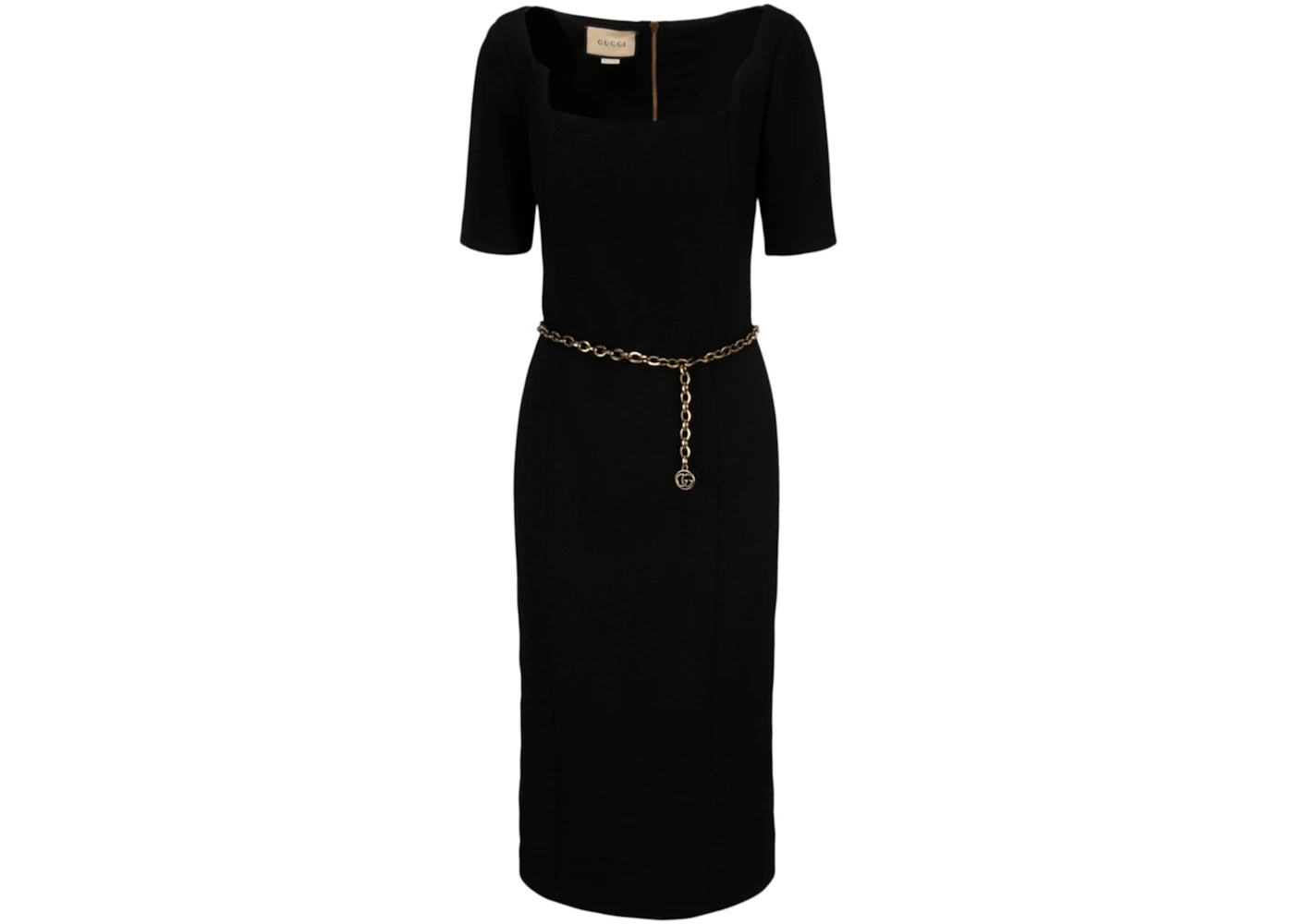 Gucci Short Sleeve Wool Dress Black