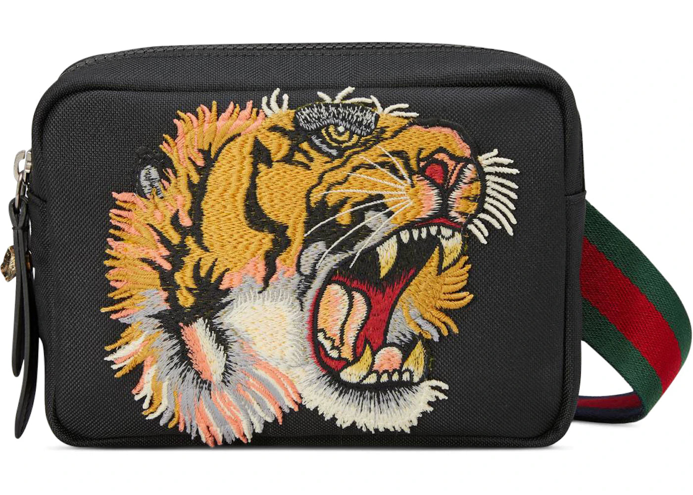 Gucci Shoulder Bag Panther Face Applique Black