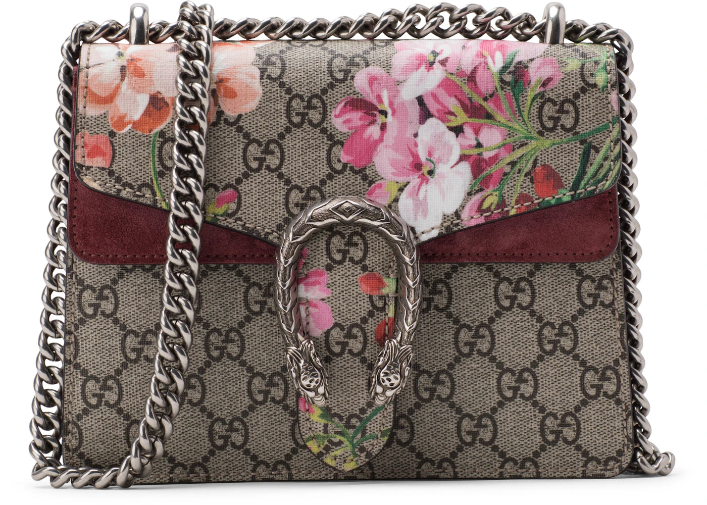 Gucci Dionysus Shoulder Bag GG Supreme Blooms Mini Brown/Antique Rose