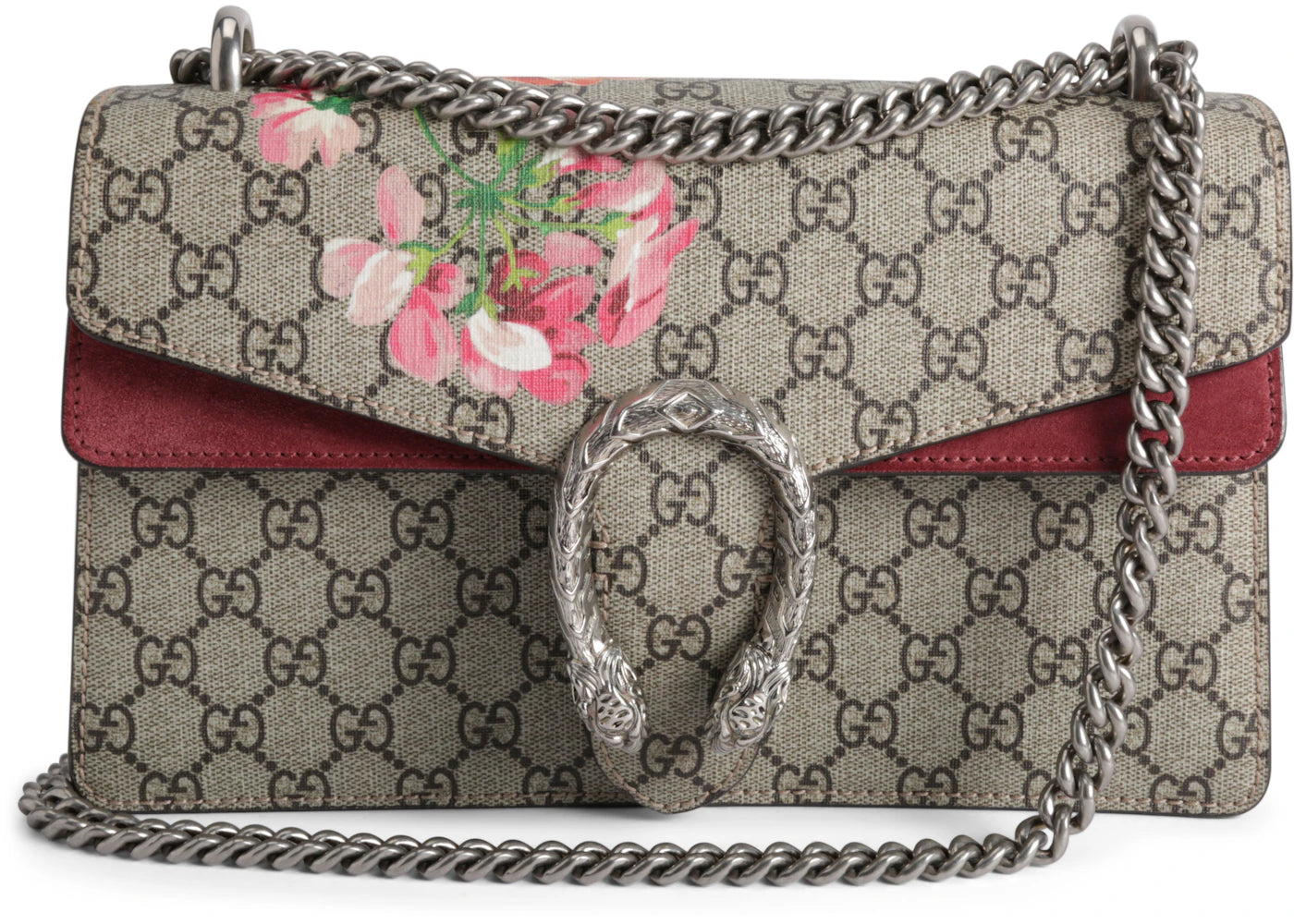 Gucci Dionysus Shoulder Bag GG Supreme Blooms Small Antique Rose/Green/Brown