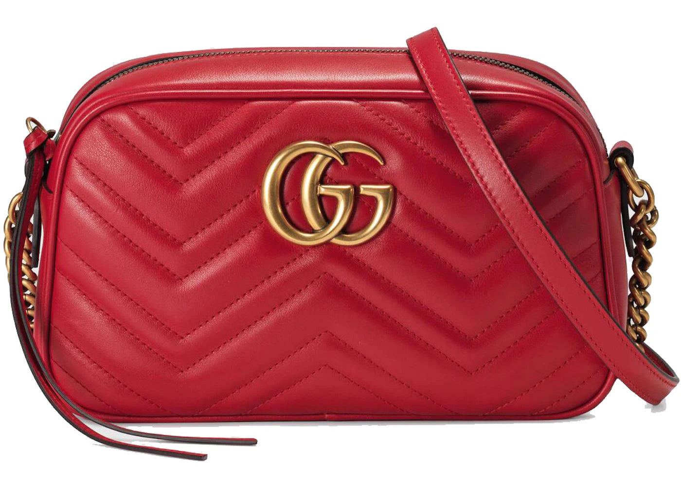 Gucci GG Marmont Camera Bag Matelasse Small Hibiscus Red