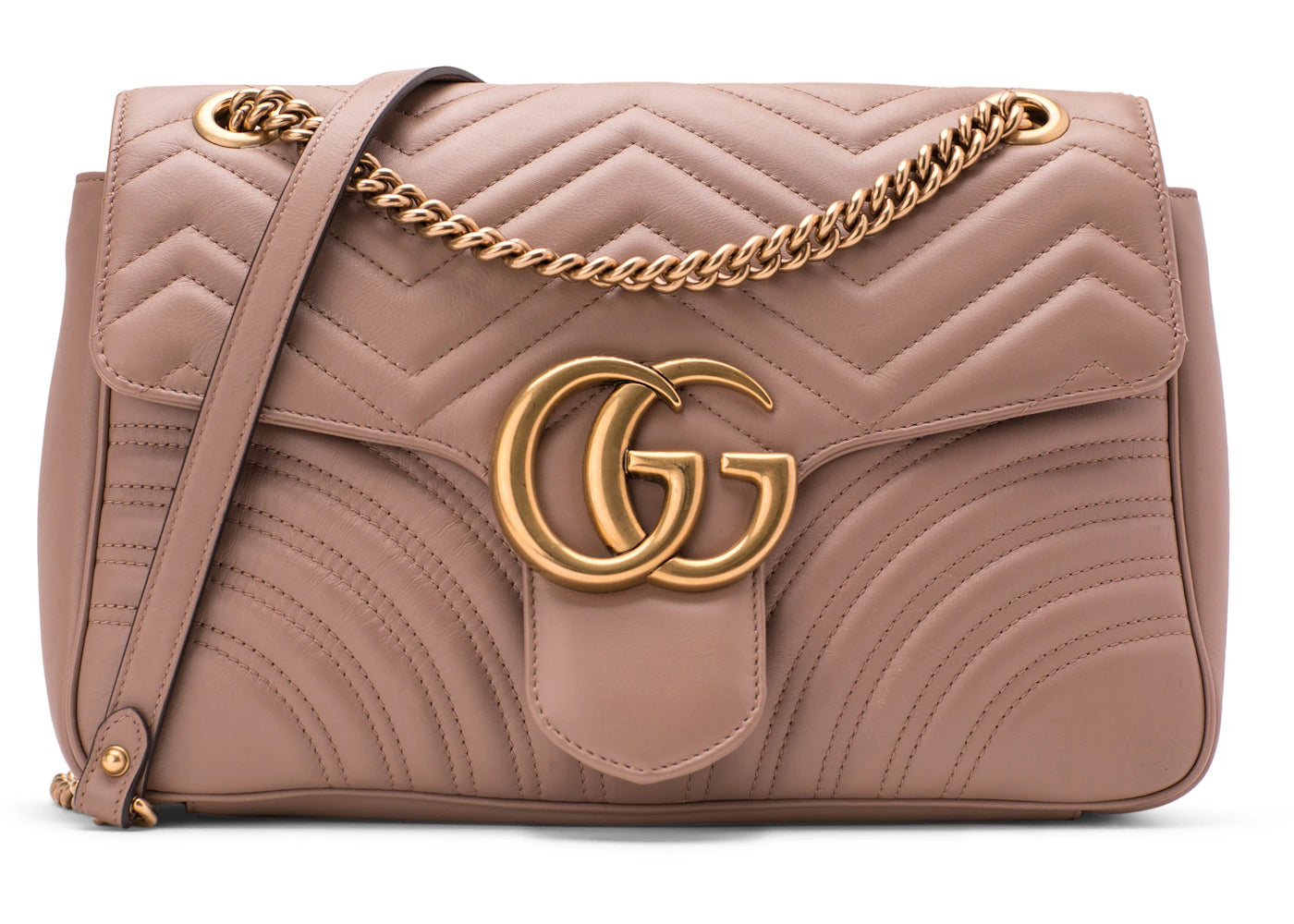 Gucci GG Marmont Shoulder Bag Matelasse Medium Dusty Pink