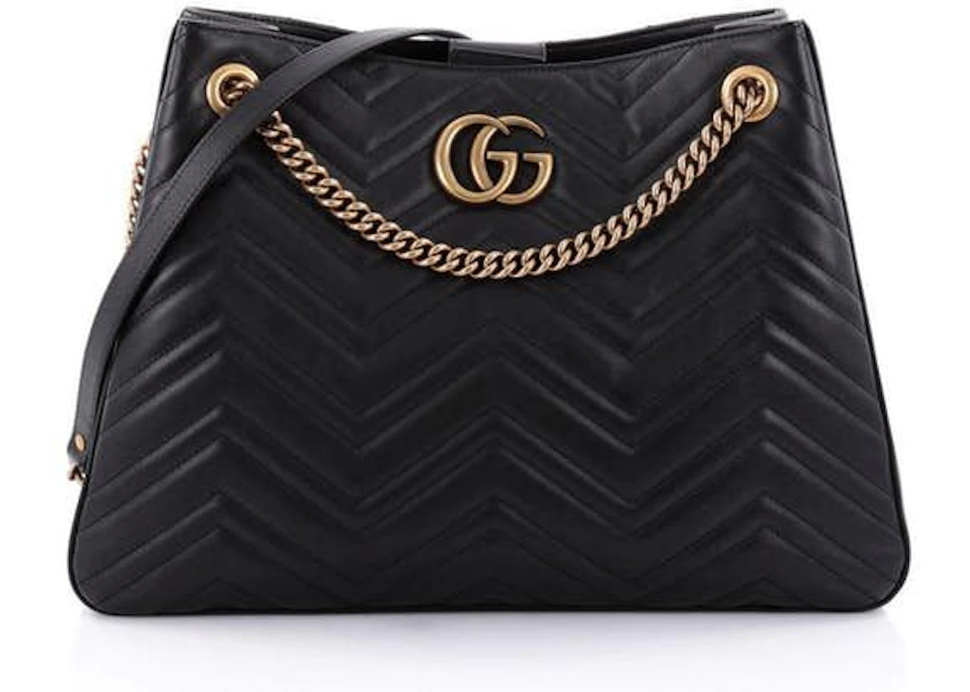 Gucci GG Marmont Chain Shoulder Bag Matelasse Black