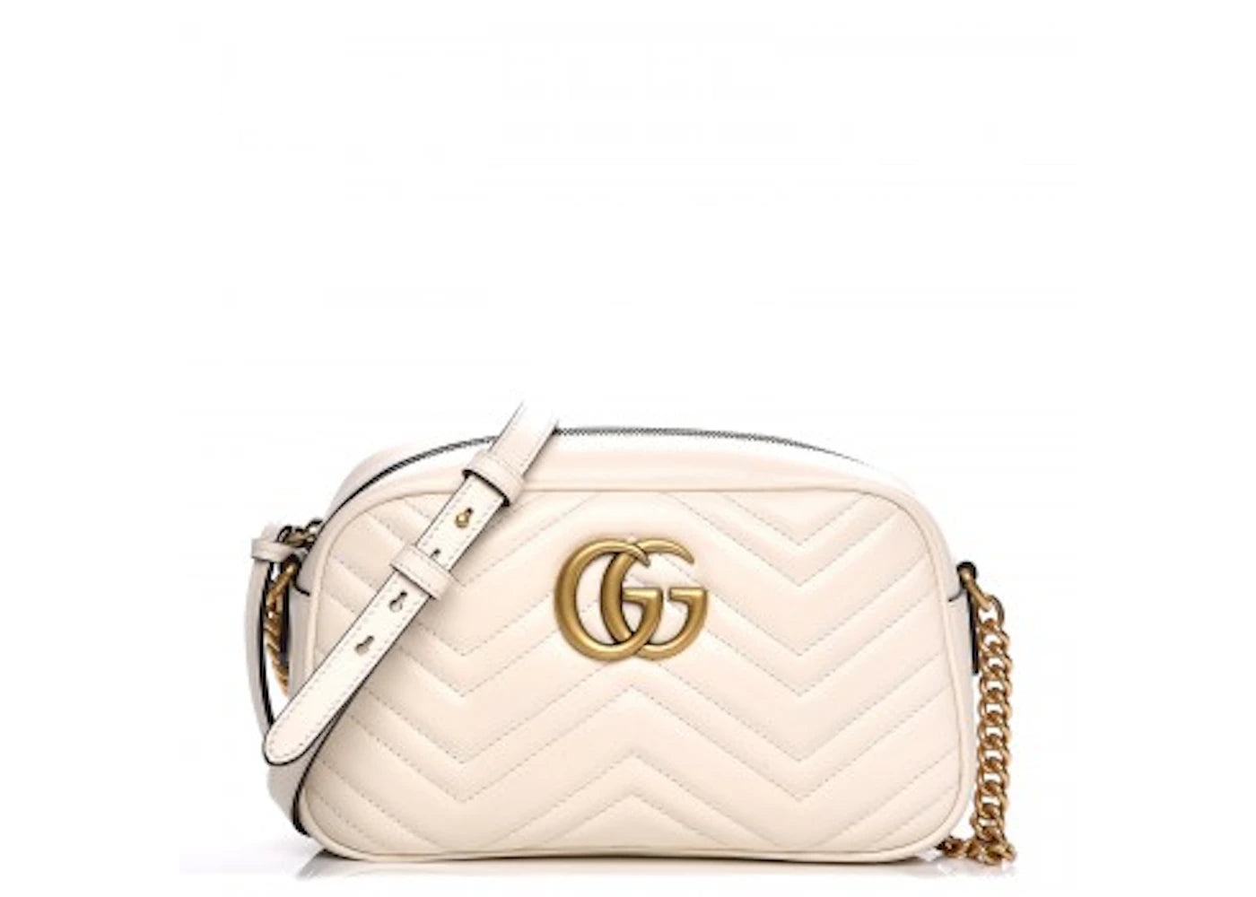 Gucci GG Marmont Small Matelasse Shoulder Bag White