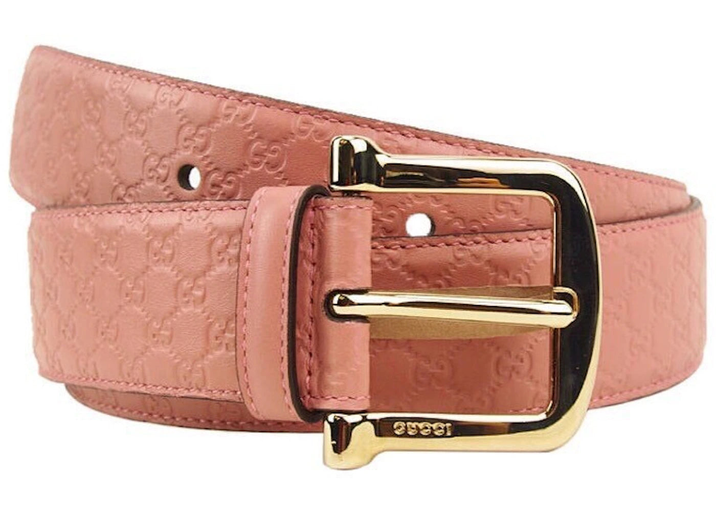 Gucci Signature Belt Guccissima Embossed Pink