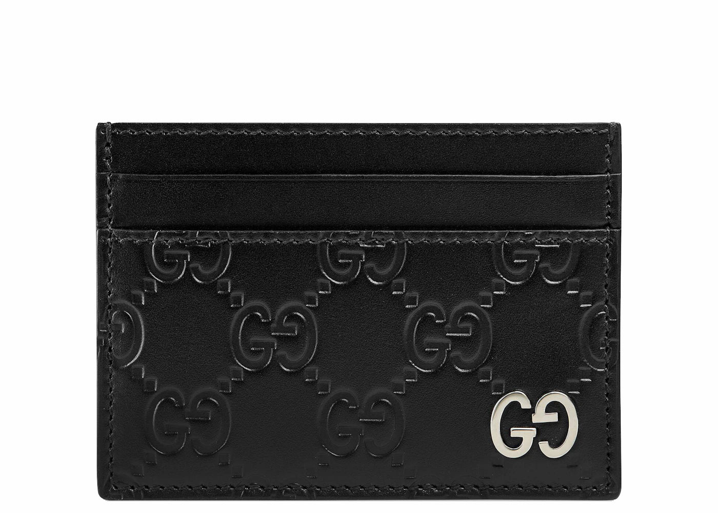 Gucci Signature Card Case Metal GG Black