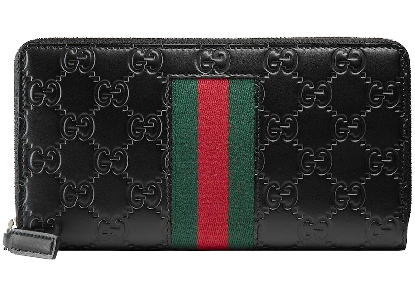 Gucci Signature Web Zip Around Wallet Black