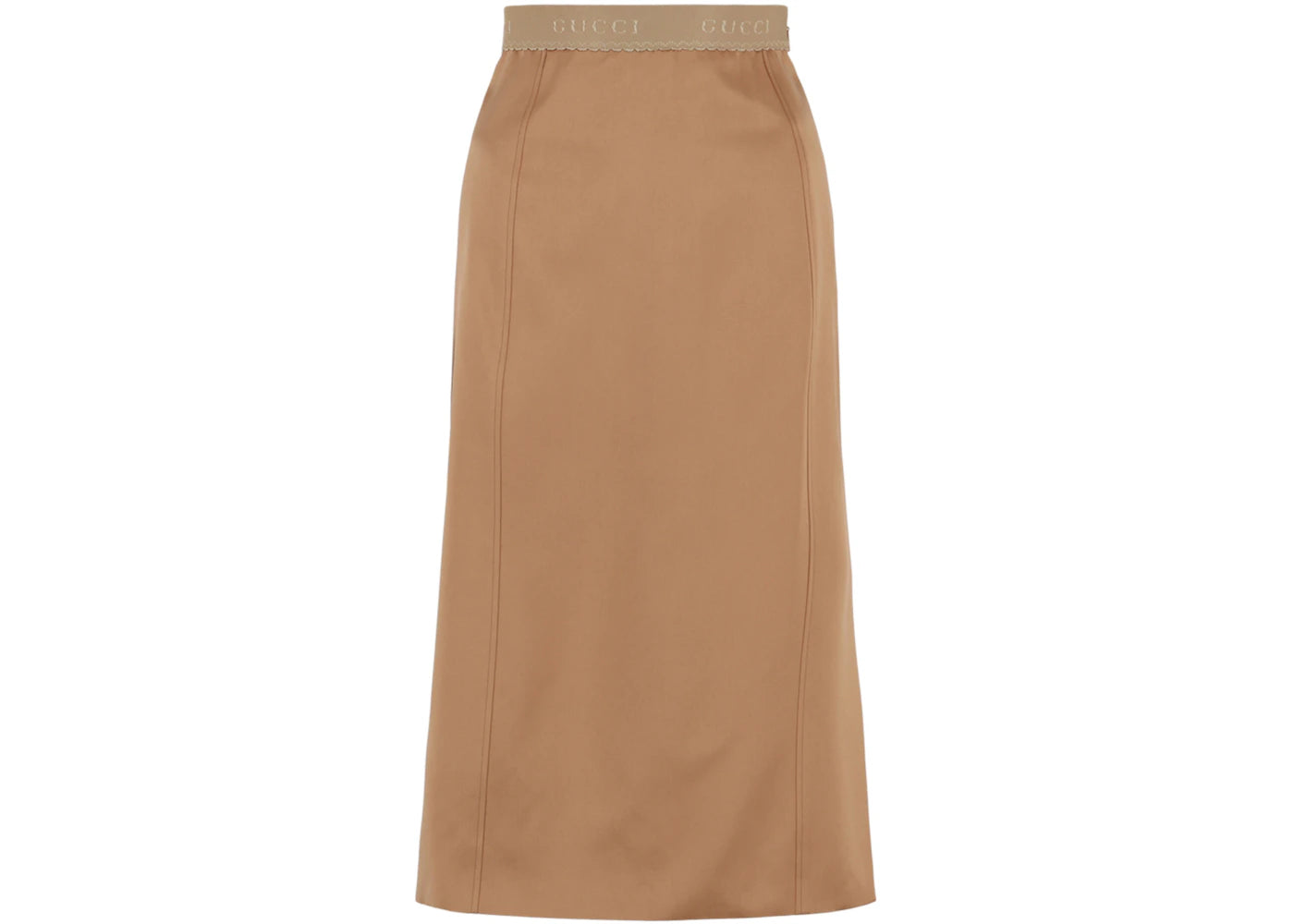 Gucci Silk Midi Skirt Brown