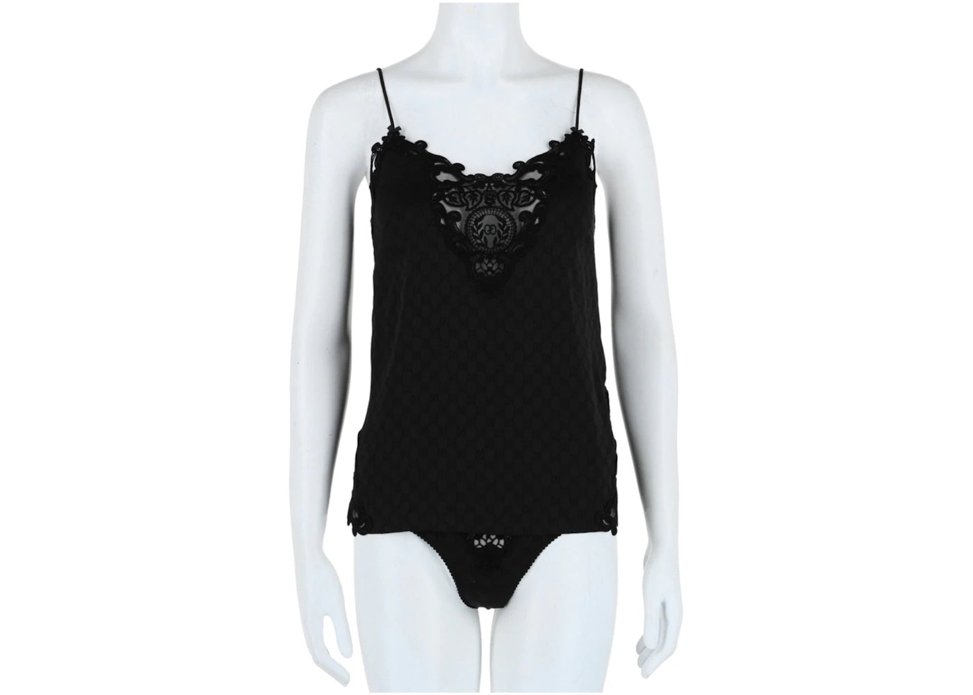 Gucci Silk Two-Piece Lingerie Set Black