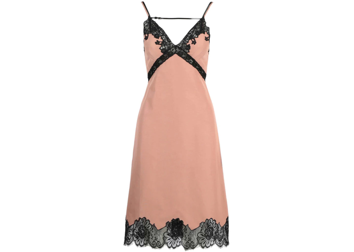 Gucci Sleeveless Lace Slip Dress Pink