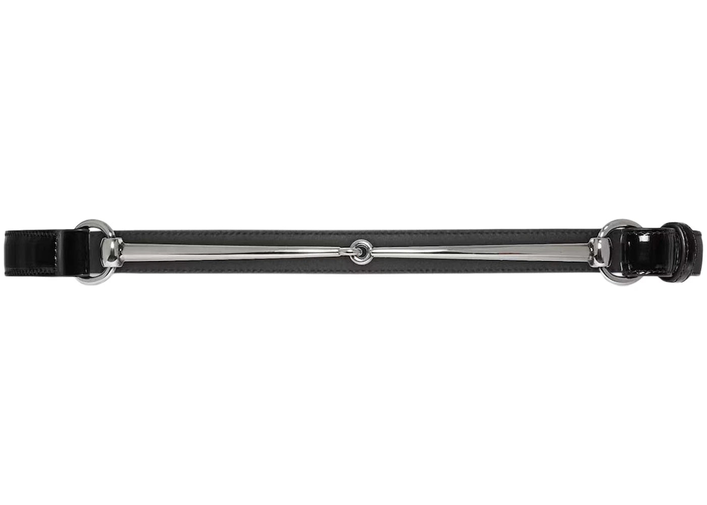 Gucci Slim Horsebit Thin Belt Black