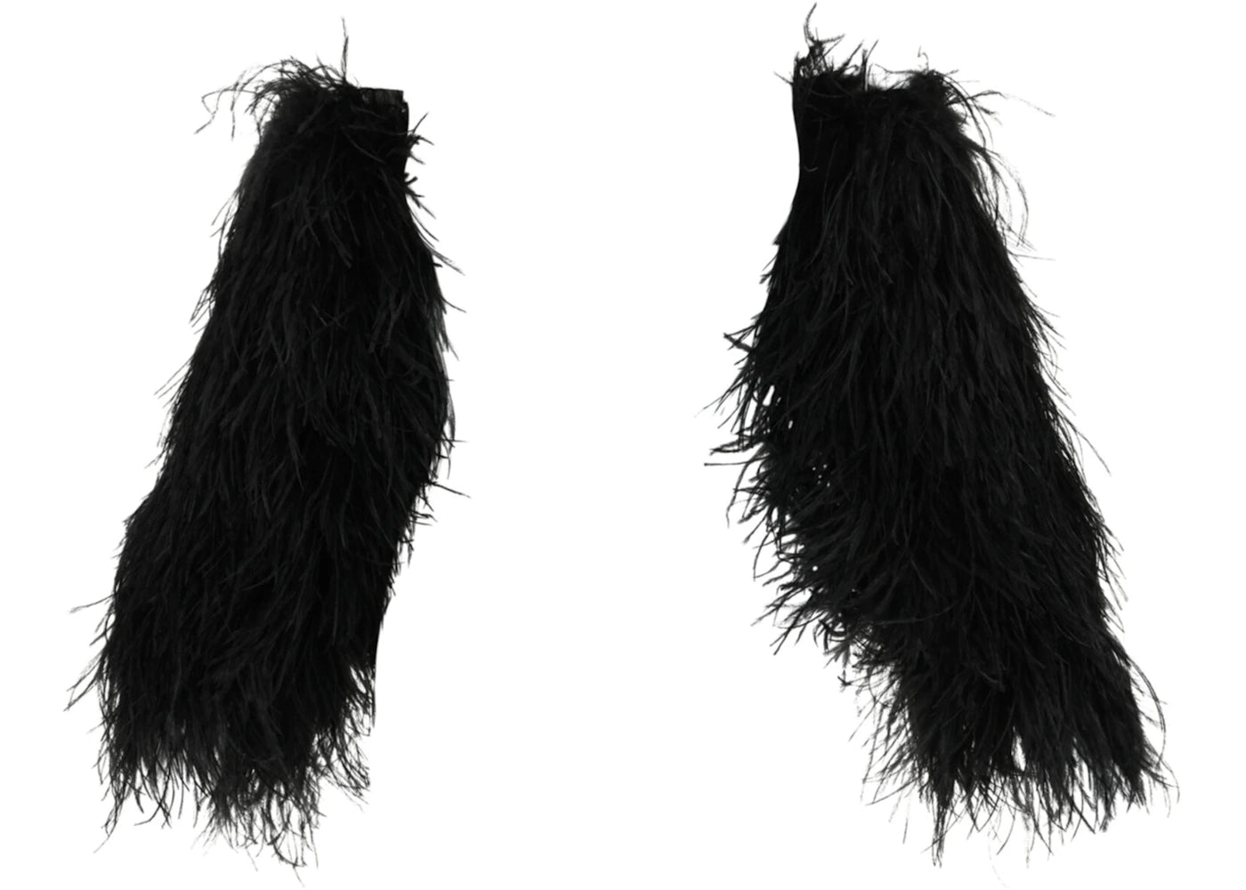 Gucci Slip On Feather Arm Warmers Black