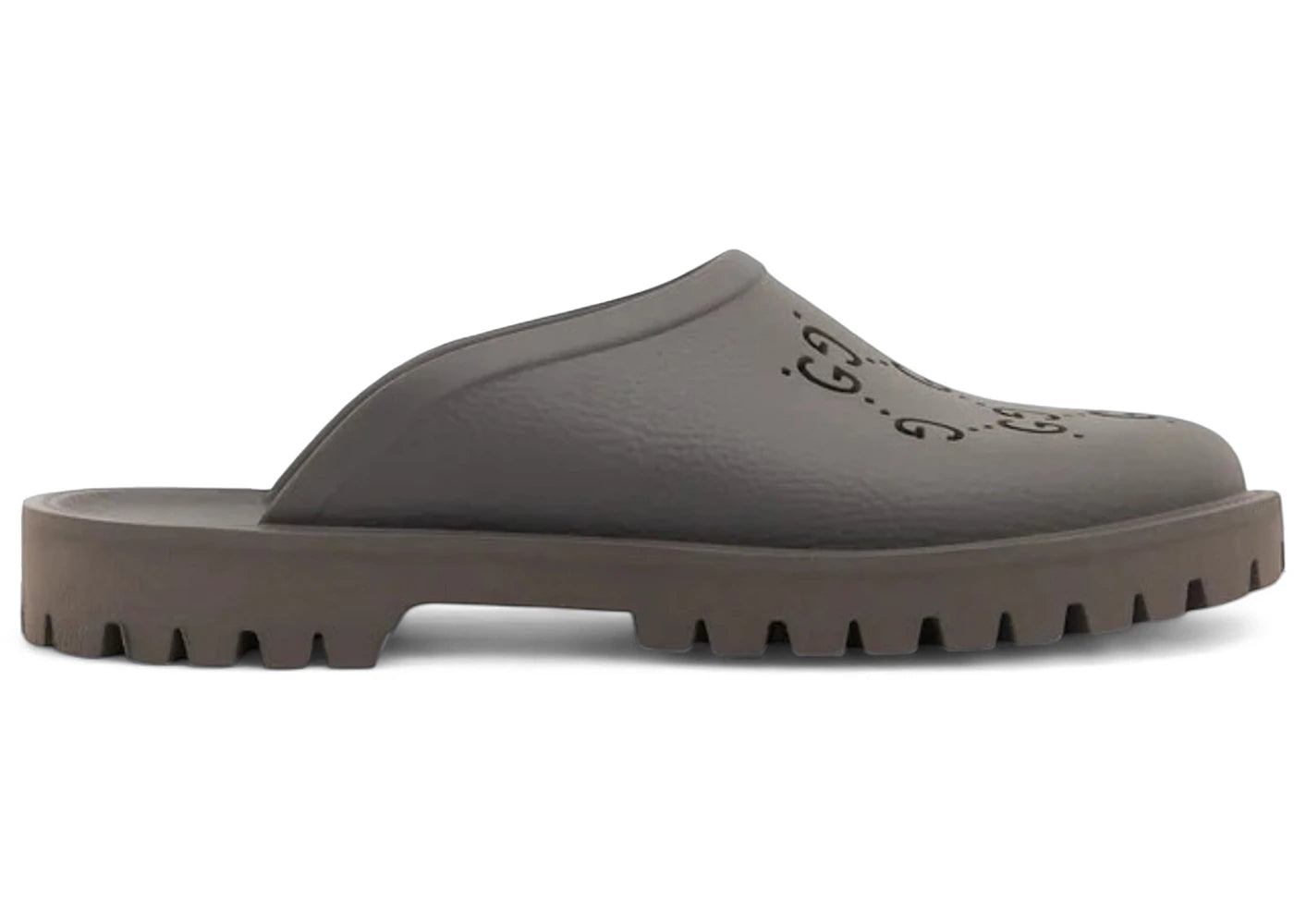 Gucci Slip-on Sandal Cut Out Monogram Grey