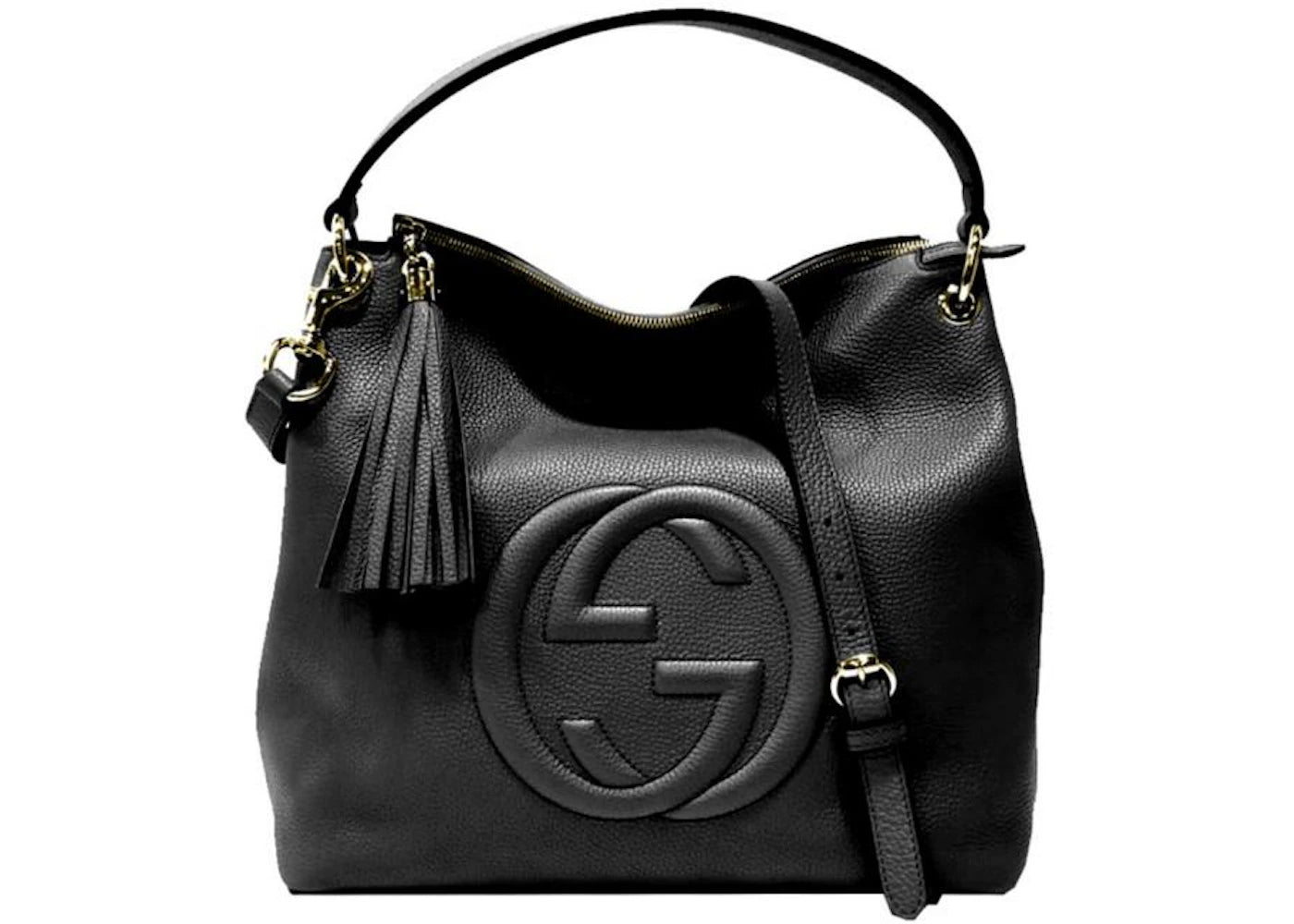 Gucci Soho Pebbled Hobo Bag Black