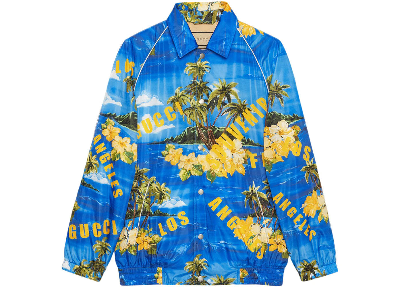 Gucci Souvenir From Los Angeles Print Nylon Jacket Blue/Yellow