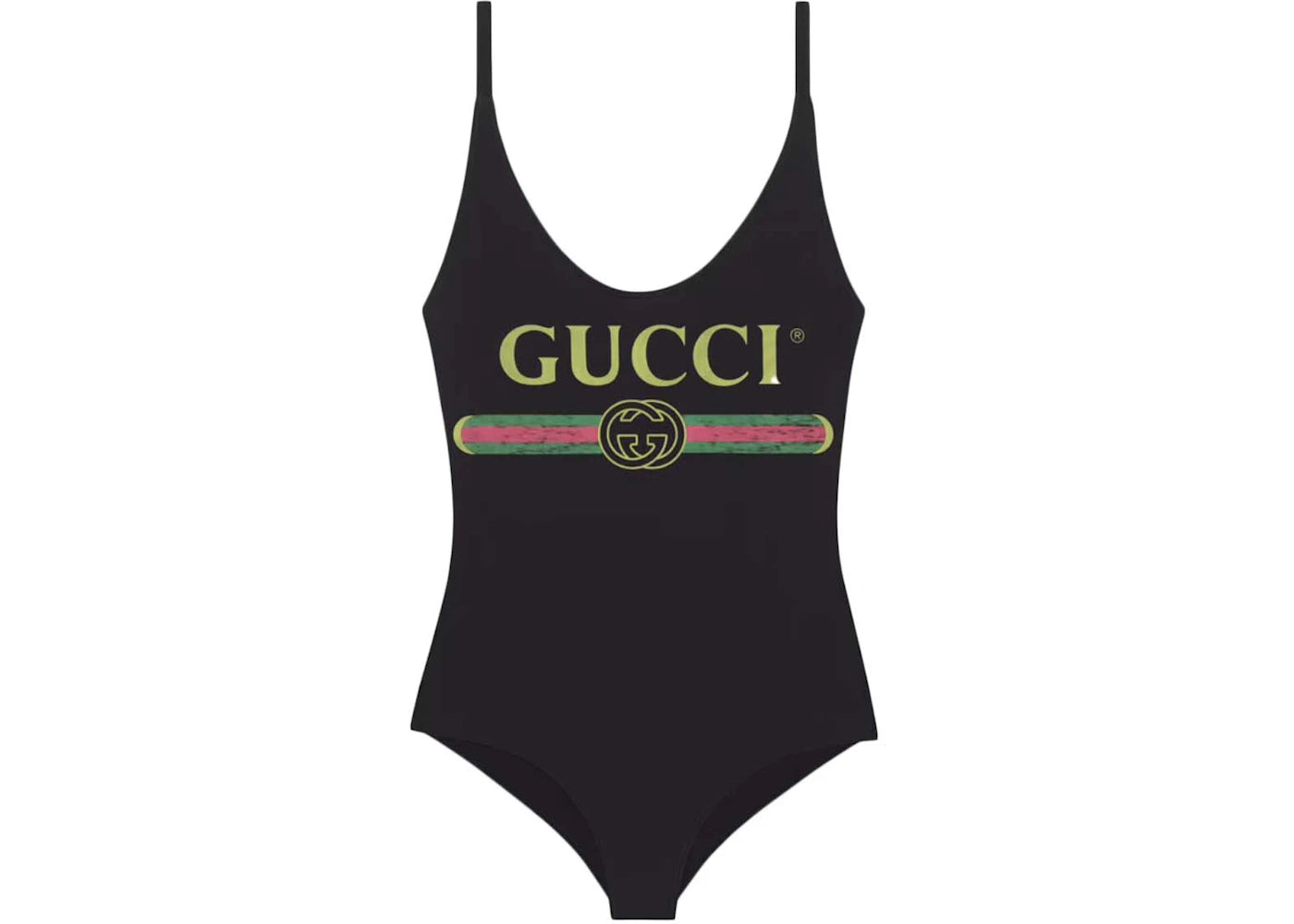 Gucci Sparkling Gucci Logo One-piece Swimsuit Black