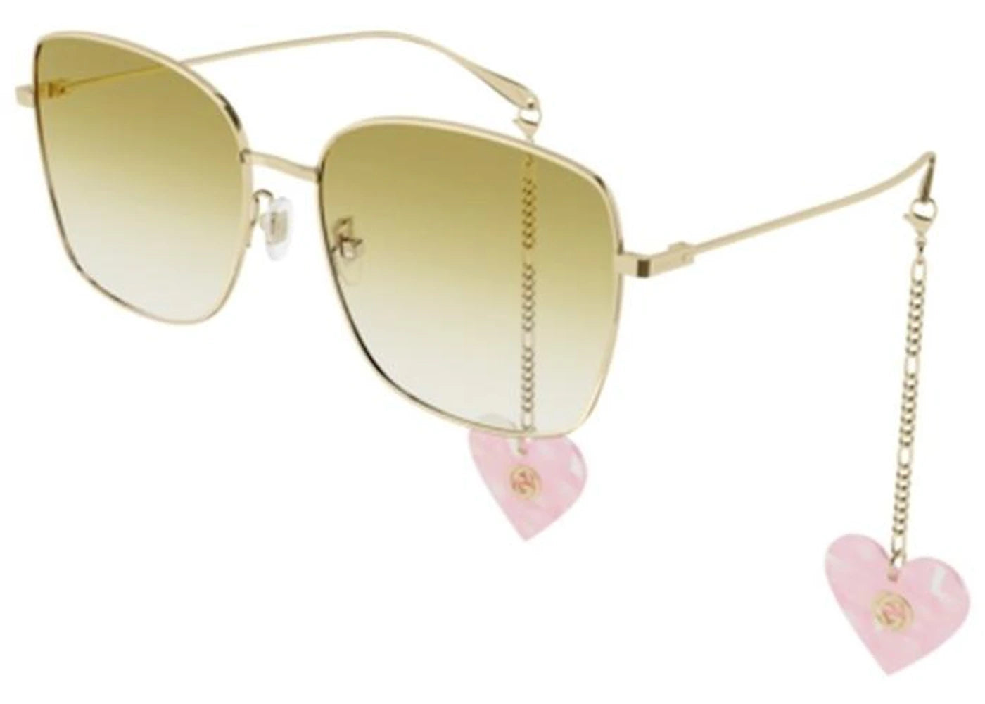 Gucci Square Charm Sunglasses Yellow/Gold (GG1030SK-004)