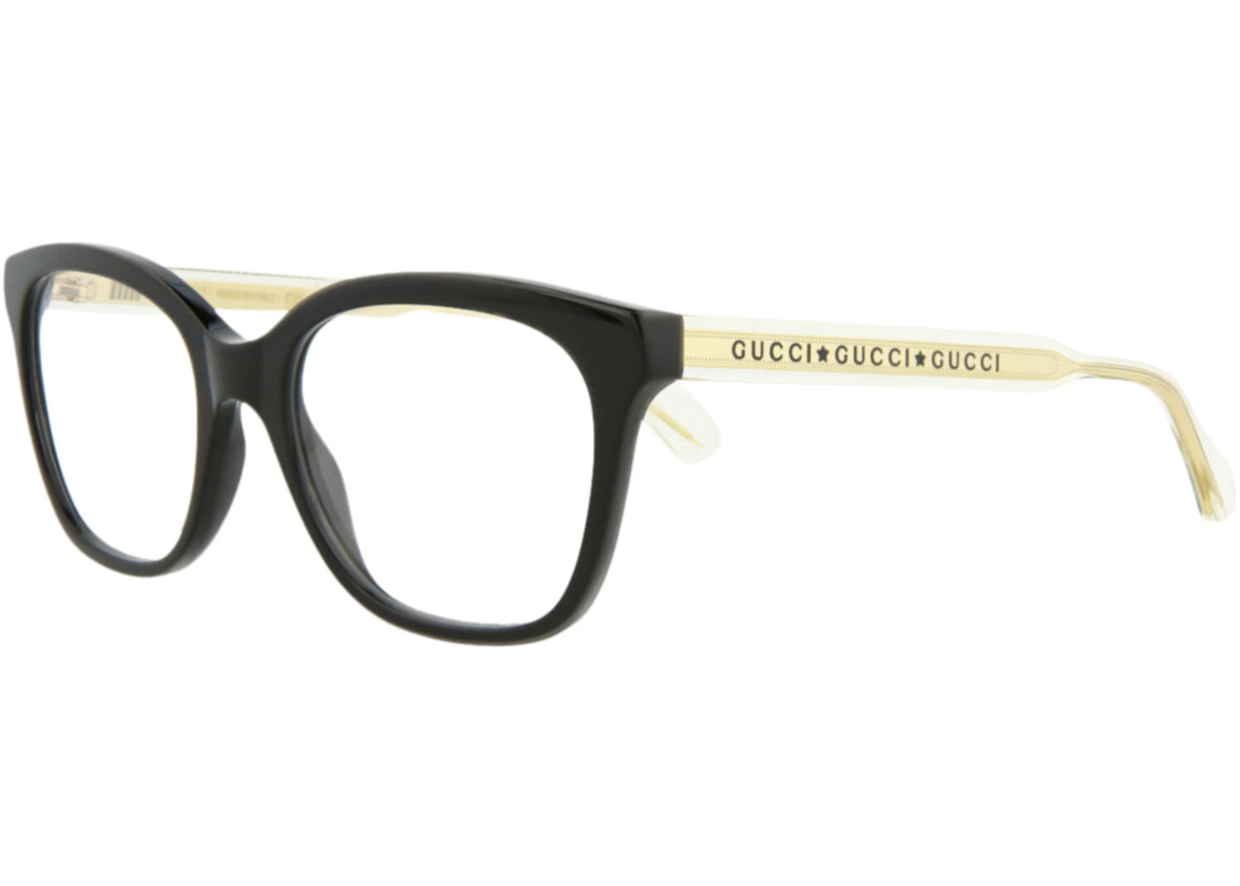 Gucci Square Eyeglasses Black Crystal Transparent (GG0566O-30008160-001)