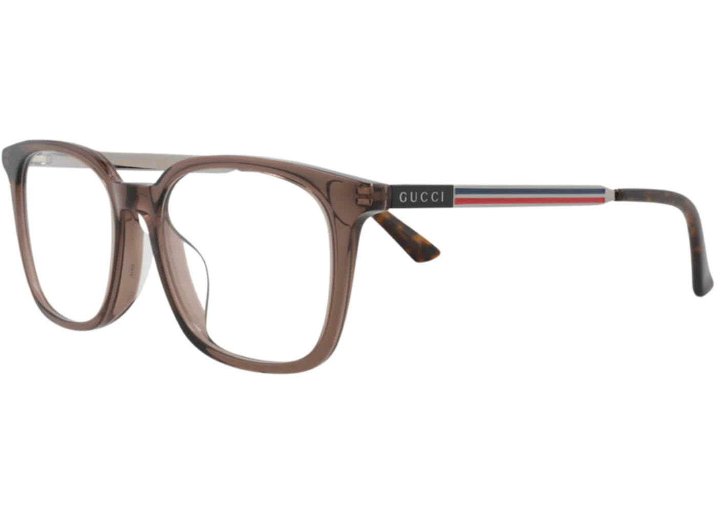 Gucci Square Eyeglasses Brown/Ruthenium/Transparent (GG0831OA-30009524-003)