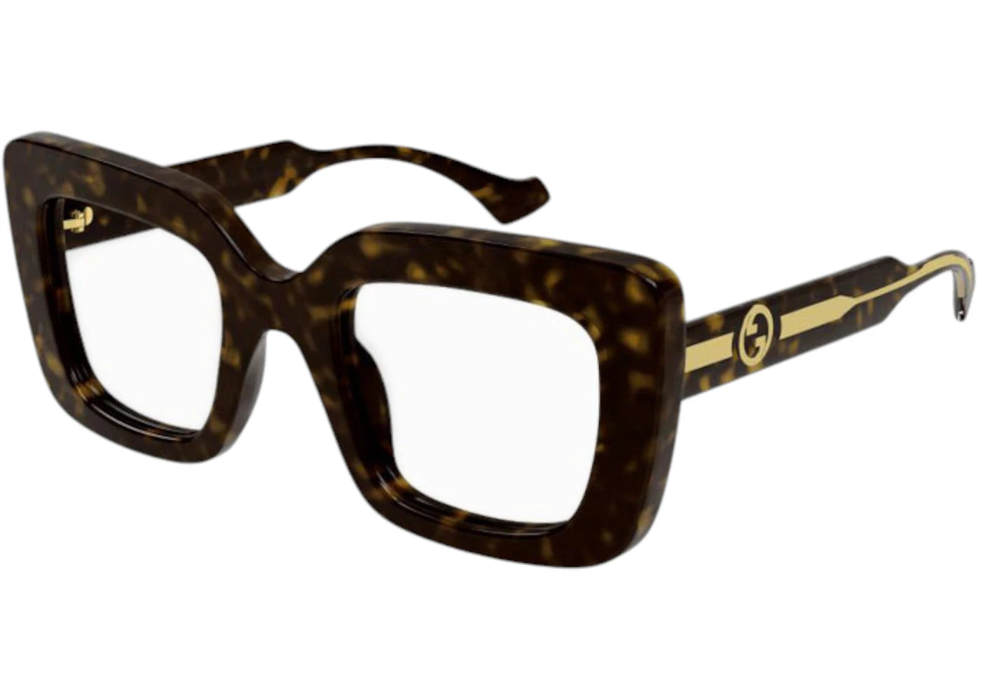 Gucci Square Eyeglasses Shiny Dark Havana (GG1554O 002)