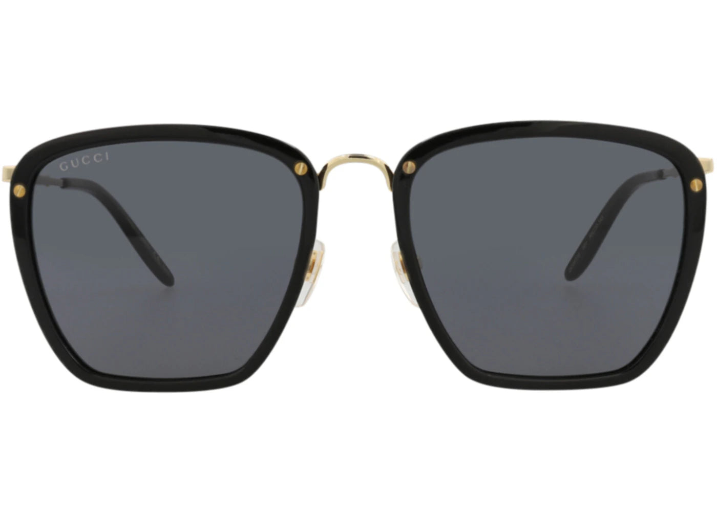 Gucci Square-Frame Acetate Sunglasses Black/Gold/Grey (GG0673S-30008621-001)