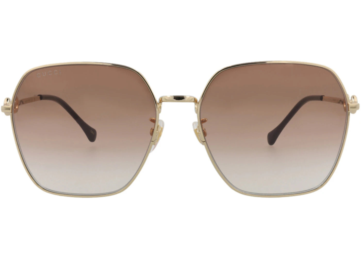 Gucci Square Frame Metal Sunglasses Gold/Brown (GG0882SA-30010285-003-70043)