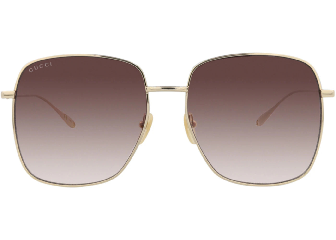 Gucci Square-Frame Metal Sunglasses Gold Gold Red (GG1031S-30011783-010)