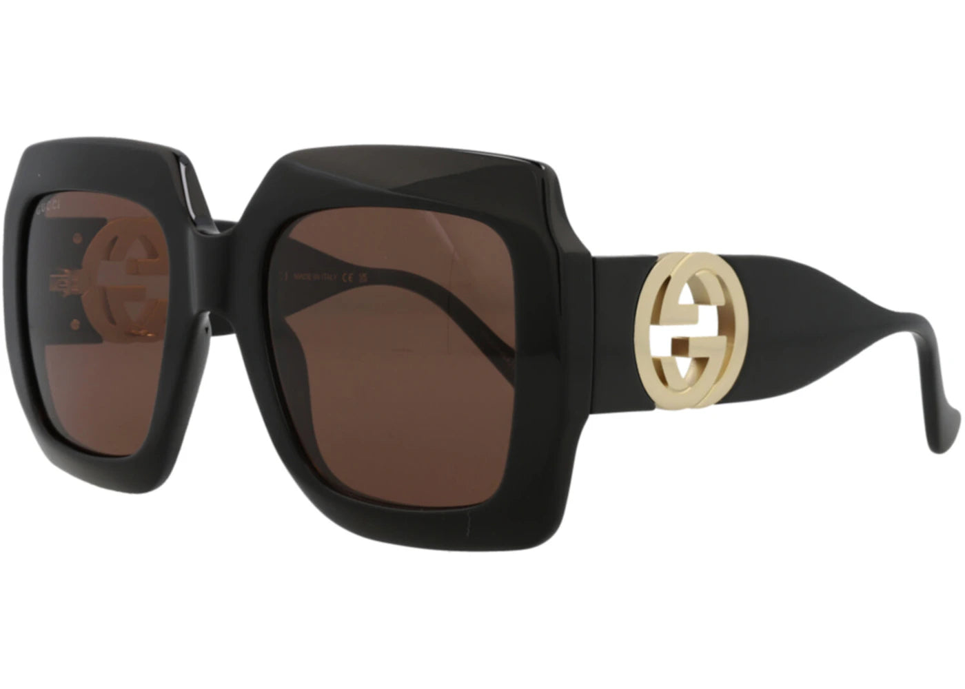 Gucci Square Rectangle Sunglasses Black/Brown (GG1022S-30011773-005)