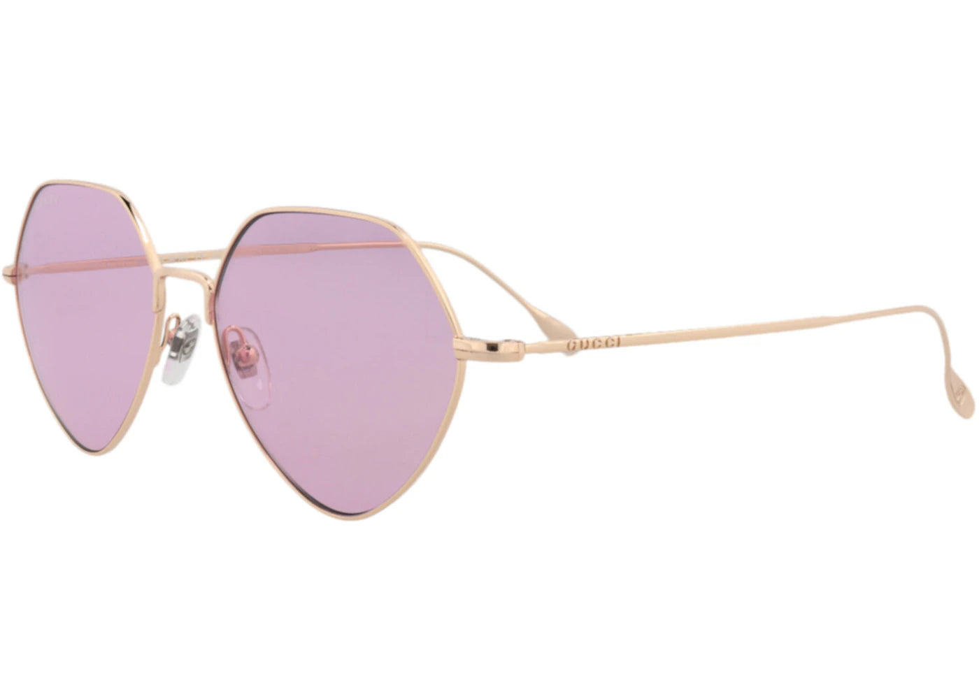 Gucci Square Rectangle Sunglasses Gold/Gold/Pink (GG1182S-30013461-004)
