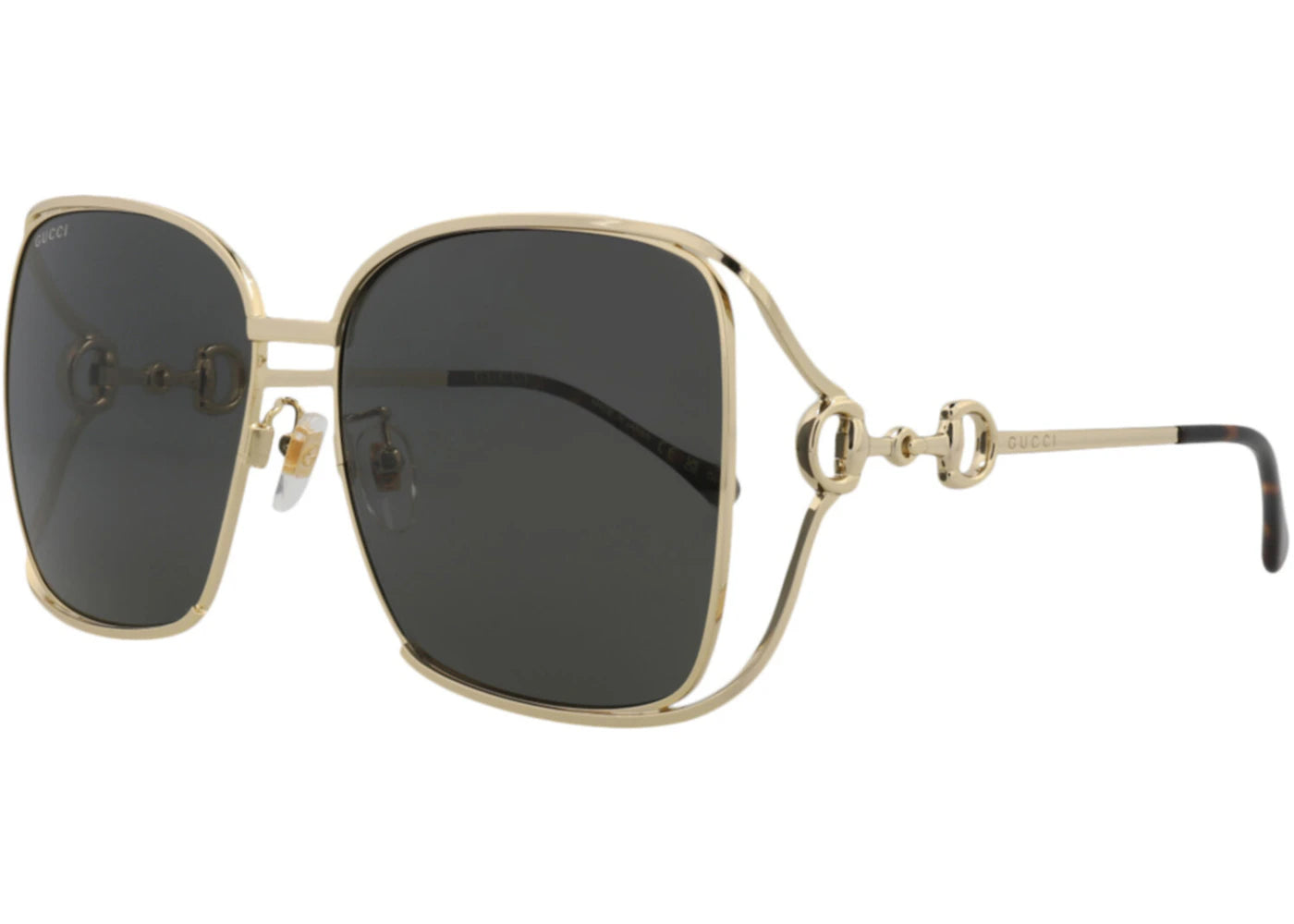 Gucci Square Rectangle Sunglasses Gold/Grey (GG1020S-30011745-002)