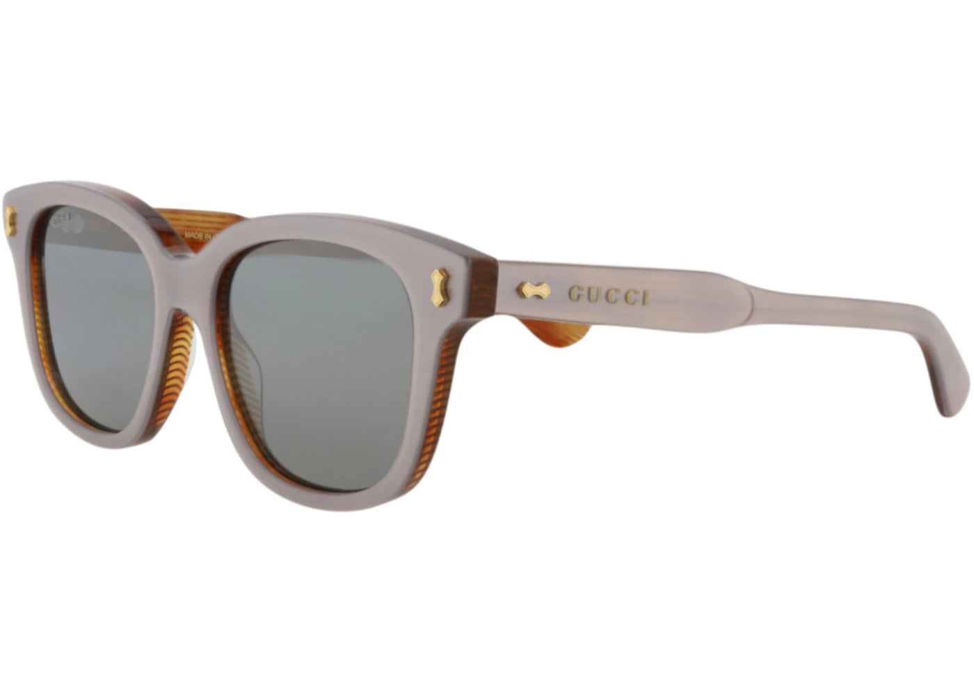 Gucci Square Rectangle Sunglasses Silver/Silver/Brown (GG1264S-30013834-004)