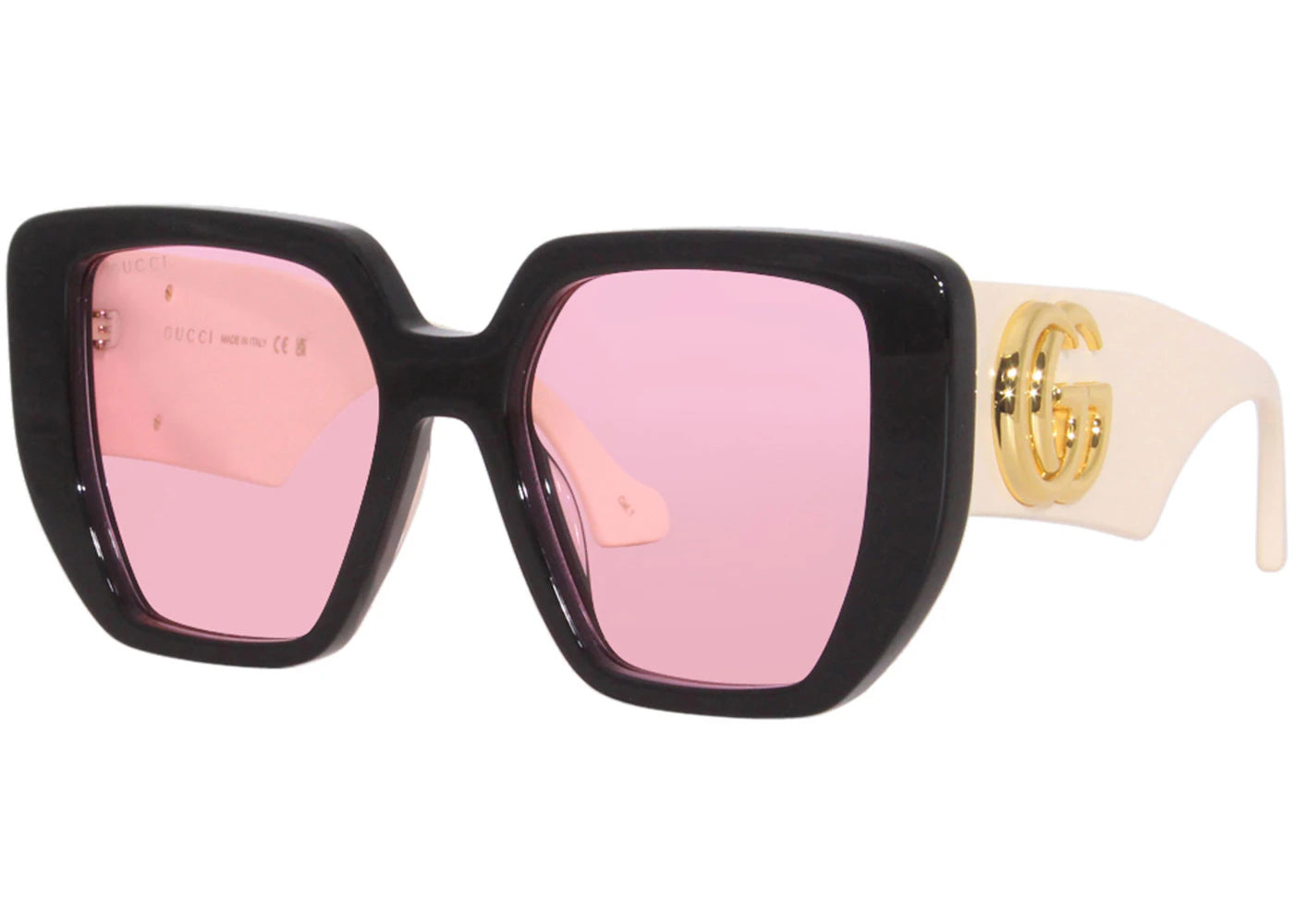 Gucci Square Sunglasses Black White/Pink (GG0956S-002)