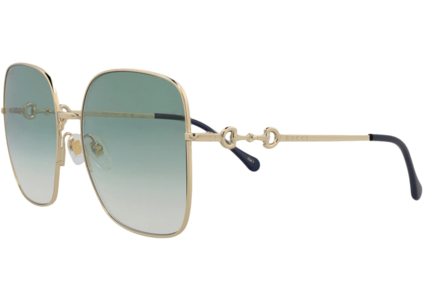 Gucci Square Sunglasses Gold/Gold/Green (GG0879S-30010269-003)