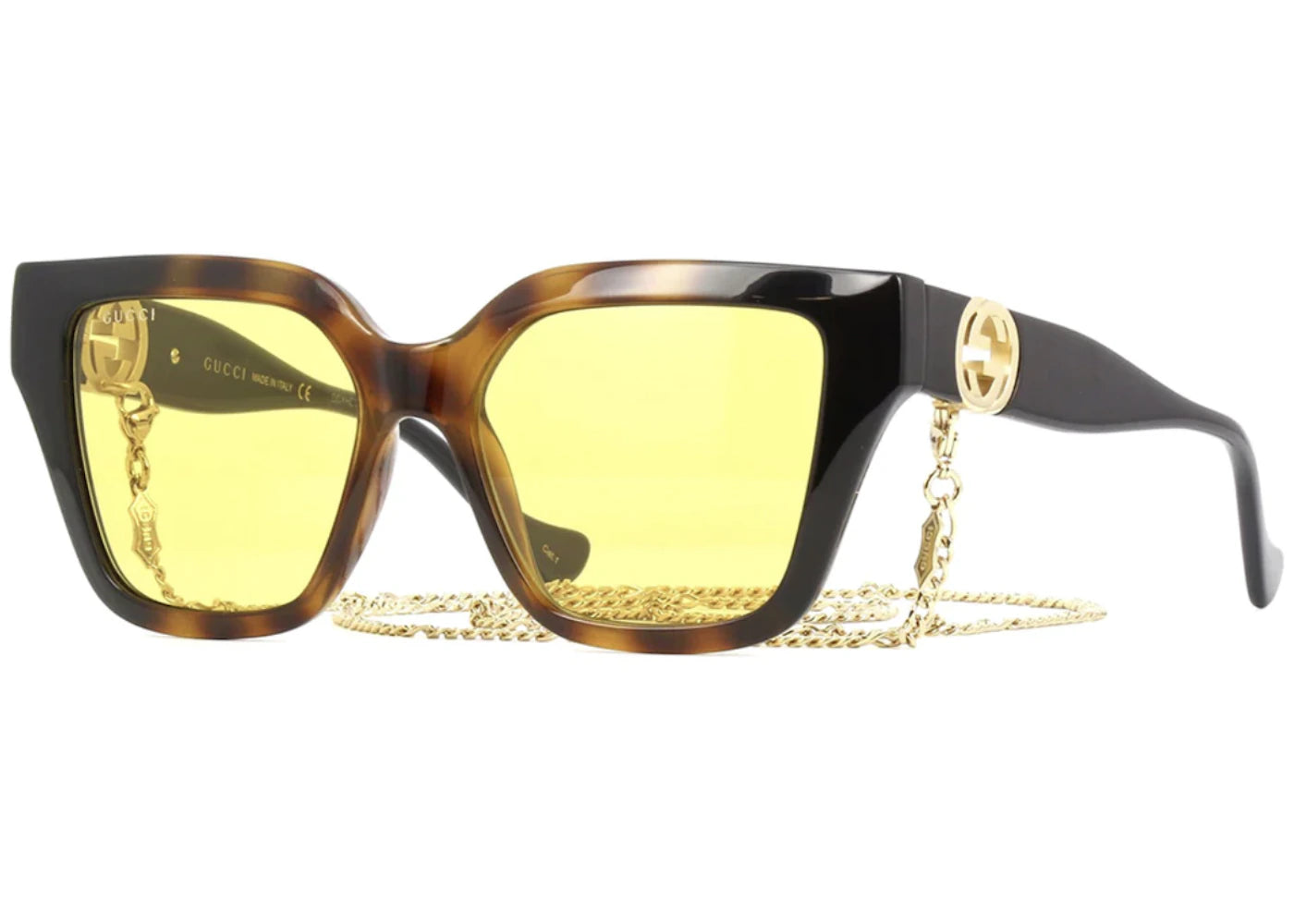 Gucci Square Sunglasses Havana/Yellow (GG1023S-004-54)