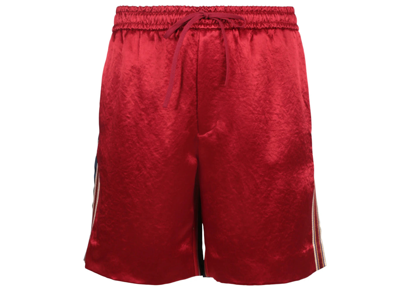 Gucci Striped Silk Bermuda Shorts Live Red