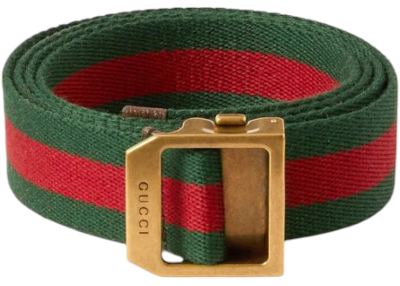 Gucci Striped Webbing Belt Red Green