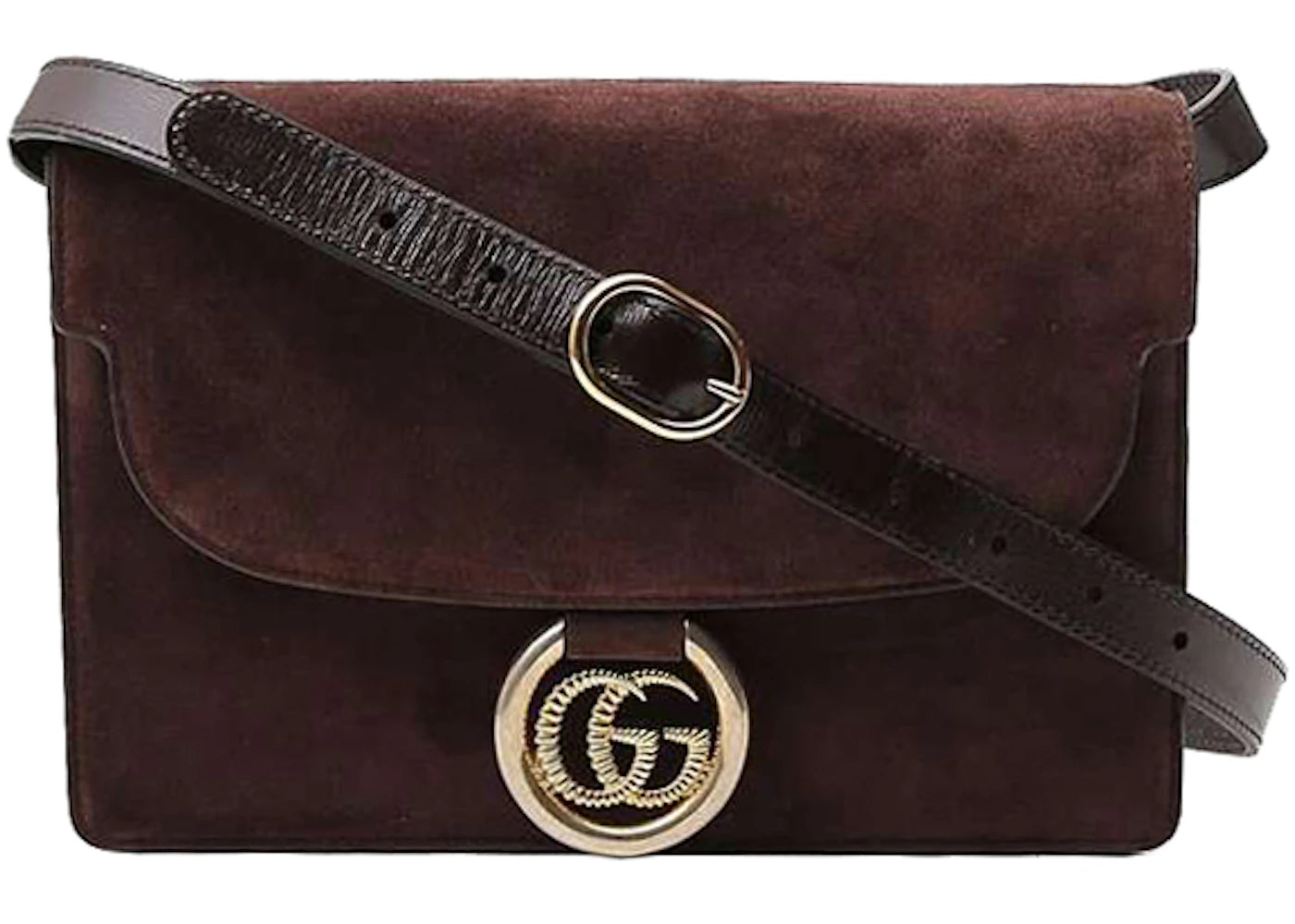 Gucci Suede Crossbody Bag Brown