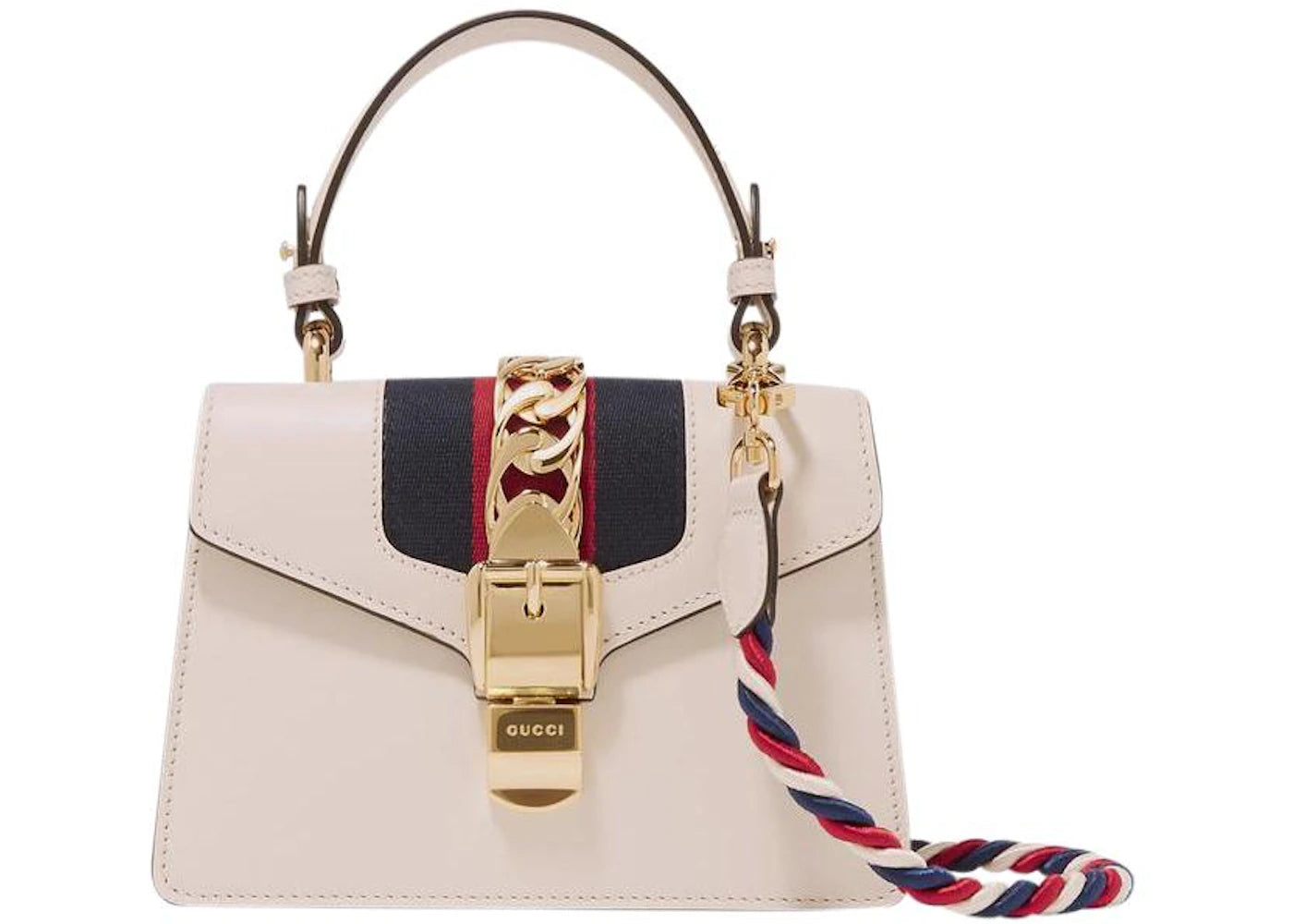 Gucci Sylvie Shoulder Bag (With Strap) Mini White