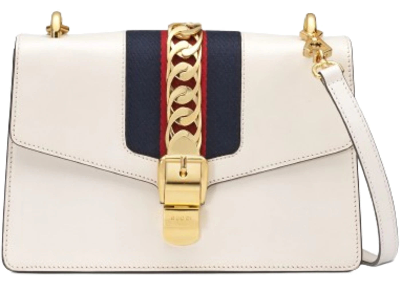 Gucci Sylvie Small Shoulder Shoulder Bag White