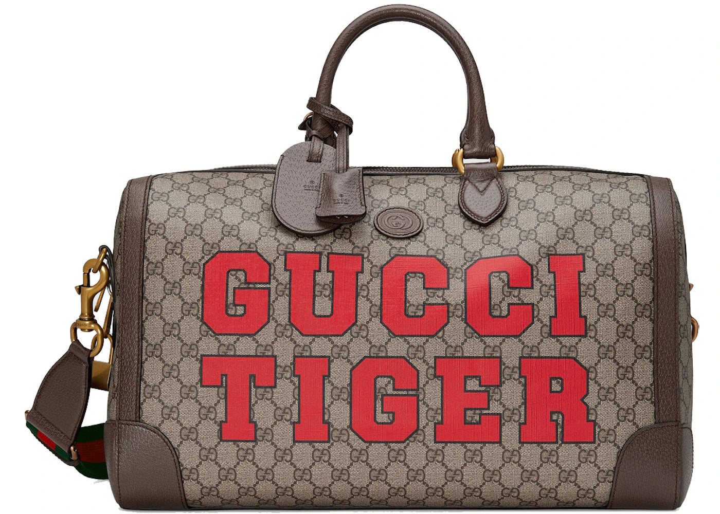 Gucci Tiger GG Small Duffle Bag Beige/Ebony