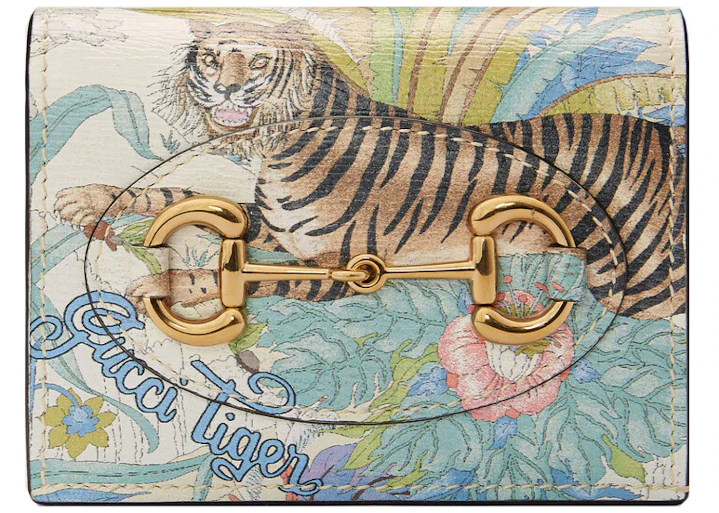 Gucci Tiger Horsebit 1955 Card Case Off White