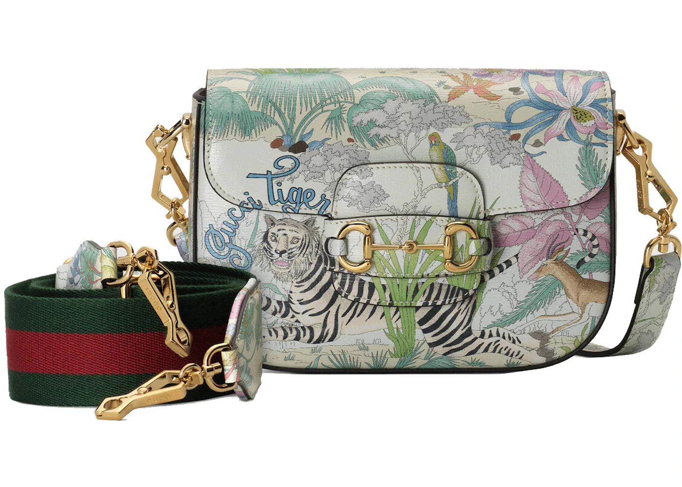 Gucci Tiger Horsebit 1955 Mini Bag Off White