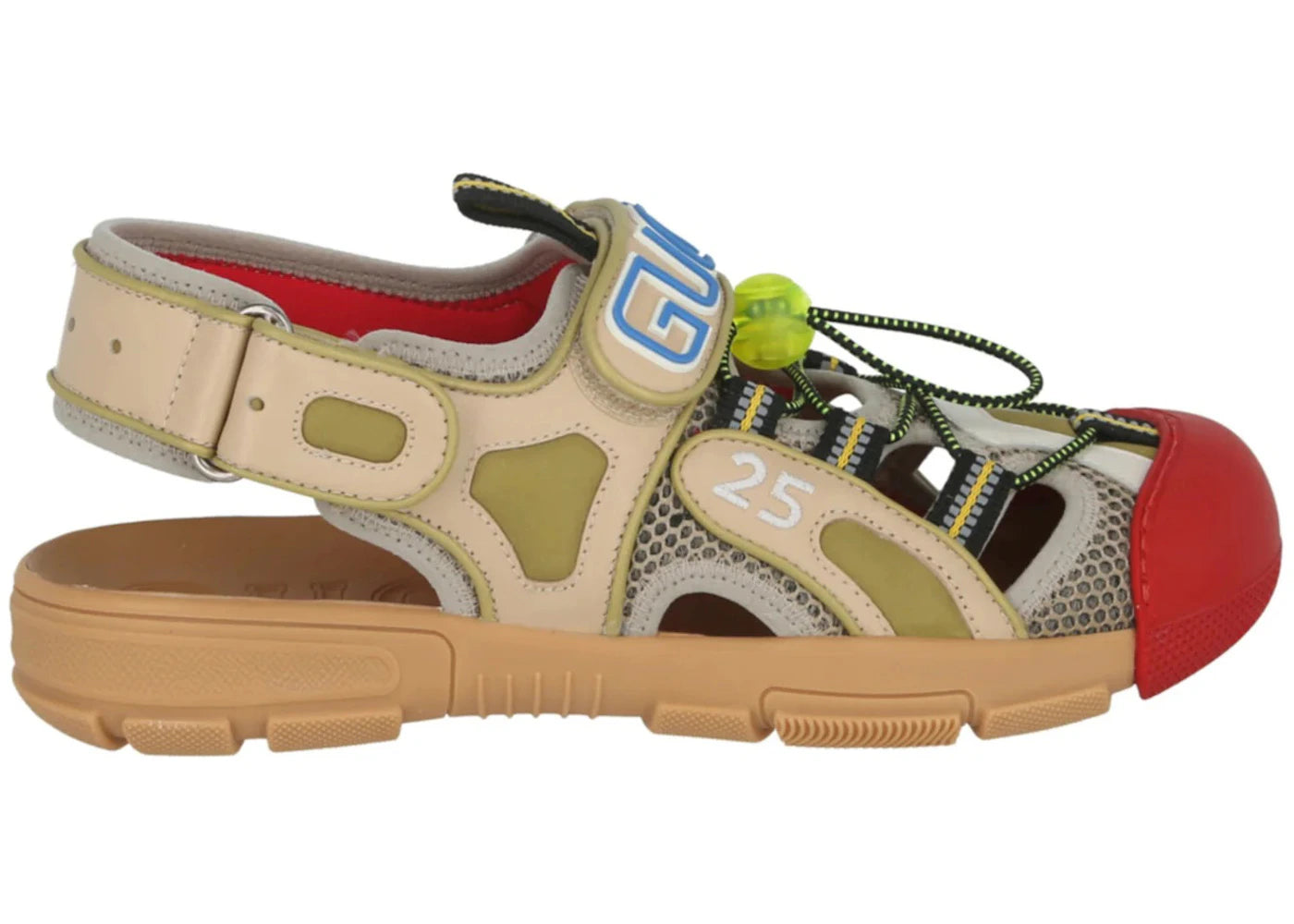 Gucci Tinsel Sports Sandal Black Gold Red