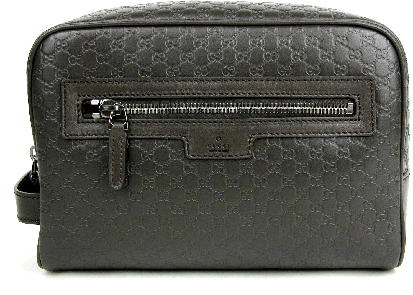 Gucci Zip Top Toiletry Bag Monogram Guccissima Brown