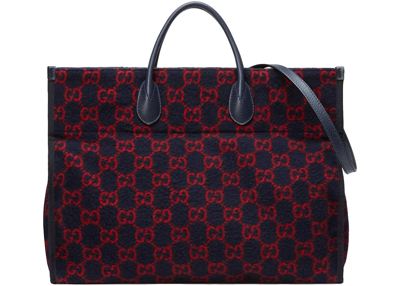 Gucci Tote GG Wool Blue/Red