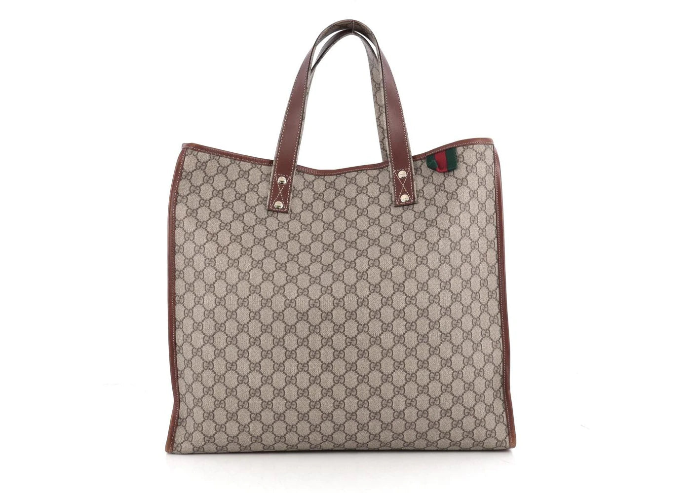 Gucci Web Loop Tote Monogram GG Large Taupe/Brown/Green/Red